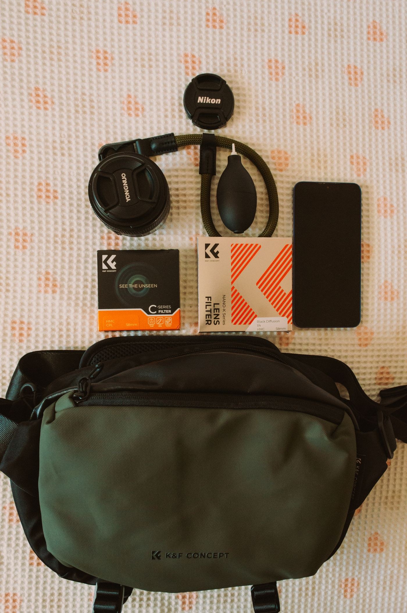 Camera bag and compact photography accessories